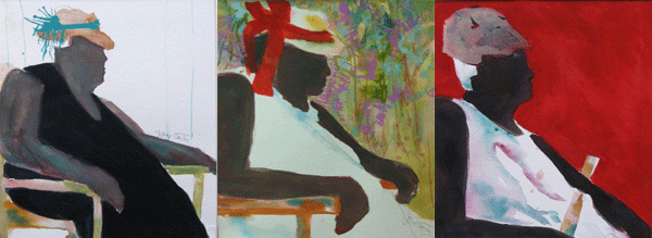 Three paintings - Berthe - $180 each - see Flickr for size details Left image - SOLD